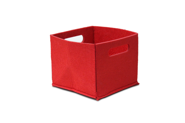 wallet, storage box, red fabric, open-top, box