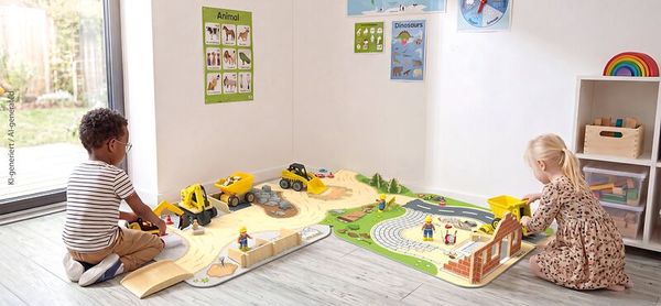 Spielteppich, Tierwelt, Bau- und Spielzeuge, Kleinteile, Kinderzimmer