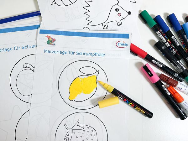 Malvorlage, Schrumffolie, Marker, Farbstift, Kollektion