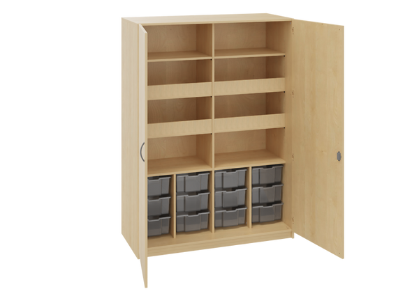 Sportschrank mit 12 transparente Boxen, abschließbar, Variante wählbar