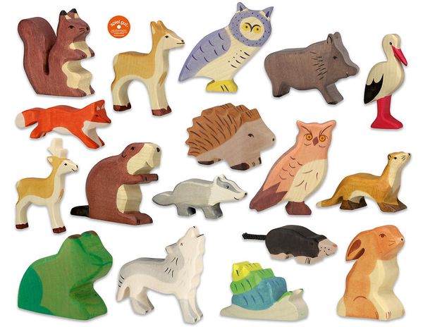 Holzspielzeug, Tierfiguren, Tierstamm, Schleichtier, Holzfiguren