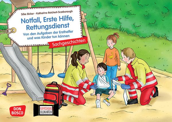 Kamishibai Bildkartenset - Notfall, Erste Hilfe, Rettungsdienst. Von den Aufgaben der Ersthelfer und was Kinder tun können Kamishibai Bildkartenset - Notfall, Erste Hilfe, Rettungsdienst. Von den Aufgaben der Ersthelfer und was Kinder tun können