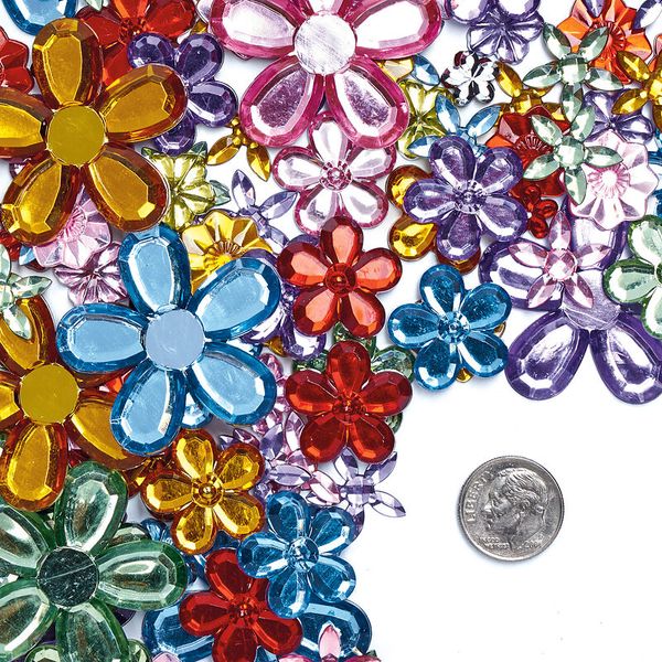 Schmucksteine Blumen, 300 Stück