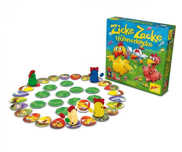 Holzspiel, Spielplan, Würfel, Kacheln, Vogelfiguren