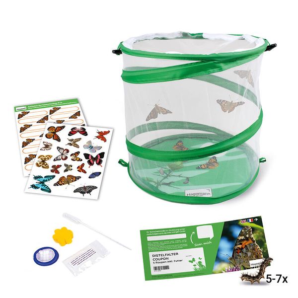 Insecten-Sammelbox, Schmetterlings-Butterfly-Box, Insektenbeobachtung, Sortieraufbewahrung, Sticker-Satz