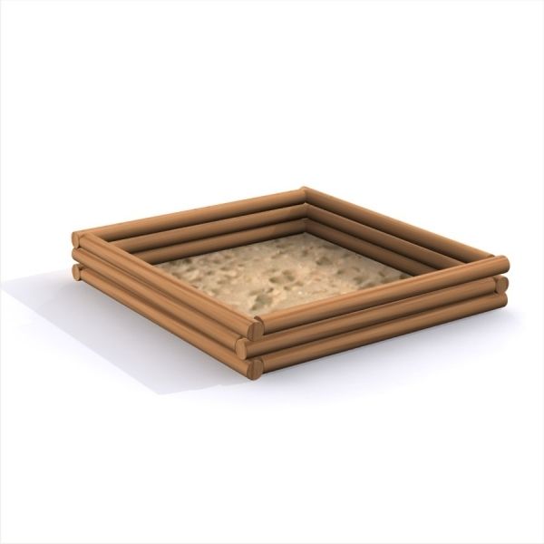 sandkasten, holzrahmen, holz, sand, quadratisch