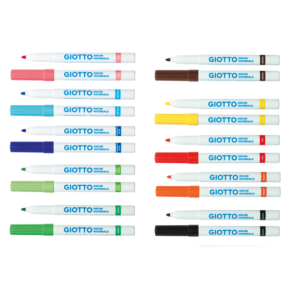 GIOTTO DECOR "Materials" Fasermaler, in 12 Farben sortiert, 48 Stück