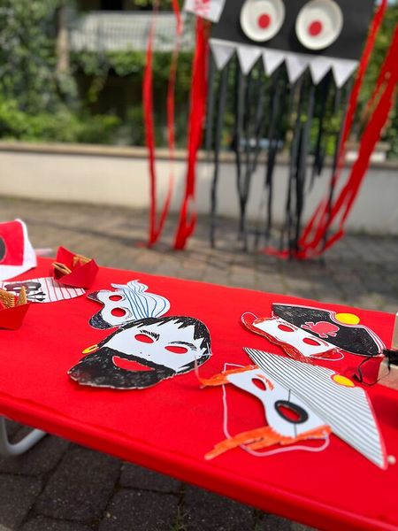 Baumwoll-Piratenkopftuch, 30 x 36 cm, natur, 4 Stück