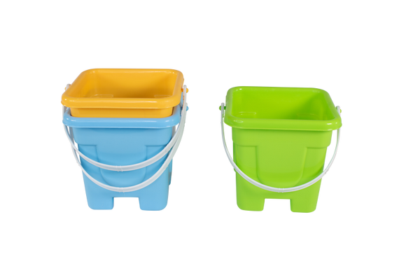 Eckiger Sandspieleimer, 12 x 12 x 12 cm, 1 Stück 