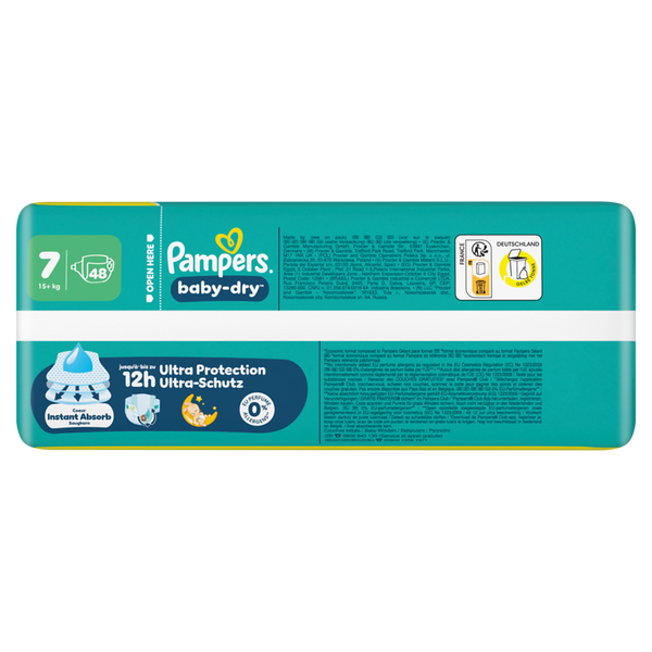 PAMPERS Baby Dry Windeln Größe 7 Extra Large 15+ kg, Packungsgröße wählbar