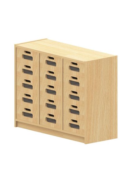 BasicPlus Unterschrank mit 15 Schubkästen, Acrylglasfront, B: 102 cm