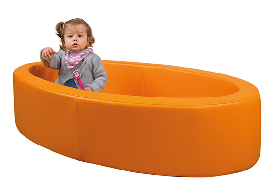 Kinderstuhl, Sessel, Orangene, rund, Kuschelsitz