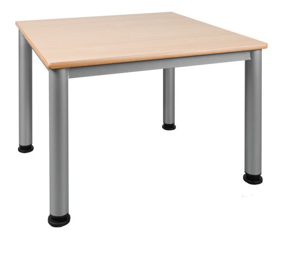 schreibtisch, tisch, holzoptik, metallbeine, rechteckig