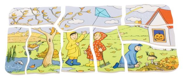 Lagen-Puzzle 4 Jahreszeiten, 36 Teile, Holz, ab 4 Jahre Lagen-Puzzle 4 Jahreszeiten, 36 Teile, Holz, ab 4 Jahre