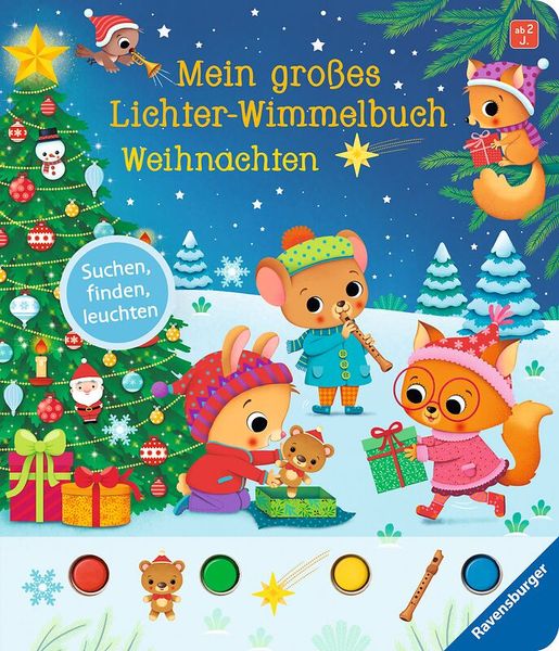 Kinderbuch, Lichter-Wimmelbuch, Weihnachten, Elfen/Mäuse, Weihnachtsdeko