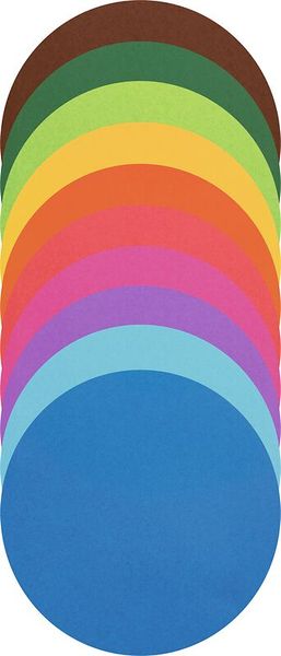 FOLIA Origamipapier Basic Mix, rund, 18 cm, 500 Blatt bunt sortiert