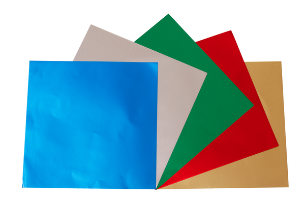 FOLIA Origami Alufolie, 20x20 cm, 50 Blatt, bunt sortiert