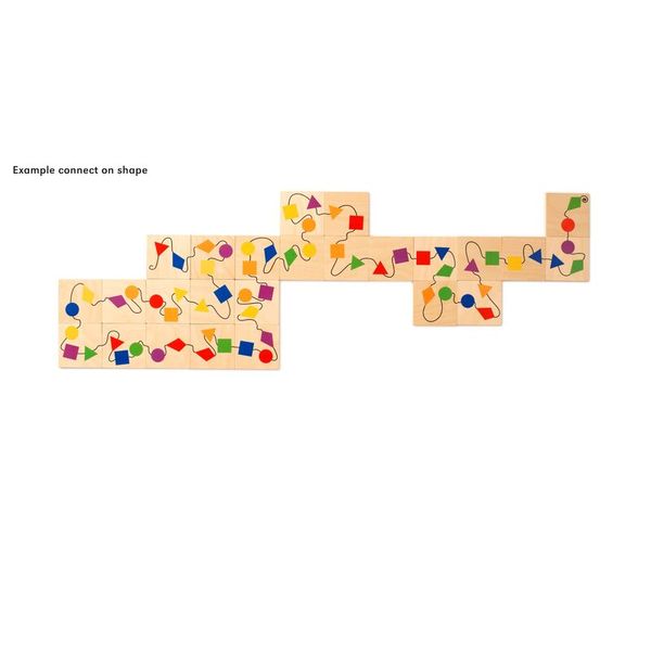 Holzpuzzle, Löcher, Puzzle-Schnur, Farben, Formen