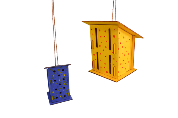 Schmetterlingshäuser aus Holz, 2 Stück