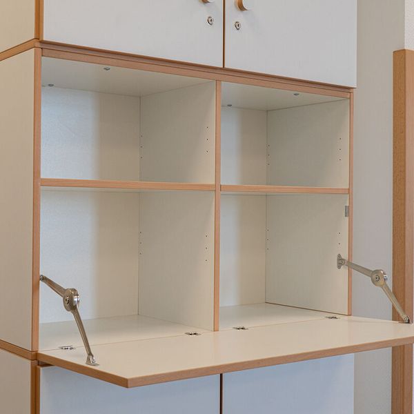 Küchenschrank, Küchenregal, Wandschrank, Aluminiumstütze, offenes Regal