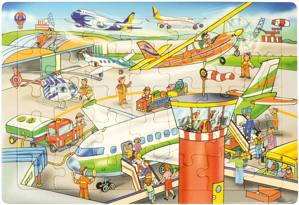 Puzzle Flughafen, 35 Teile aus Karton, ab 3 Jahre Puzzle Flughafen, 35 Teile aus Karton, ab 3 Jahre