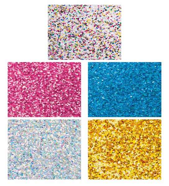 FOLIA Glitter-Fotokarton, grob, 300 g/qm, 50x70 cm, 5 Bogen farbig sortiert