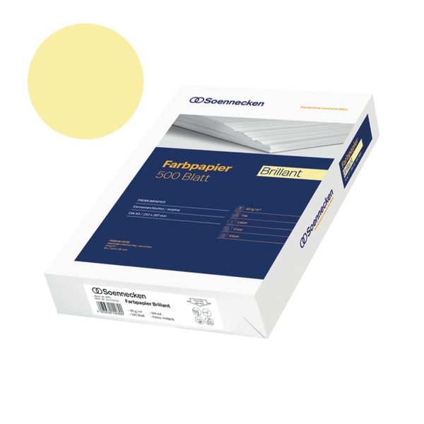 buntes Kopierpapier DIN A4, hellgelb, 80 g, 500 Blatt buntes Kopierpapier DIN A4, hellgelb, 80 g, 500 Blatt