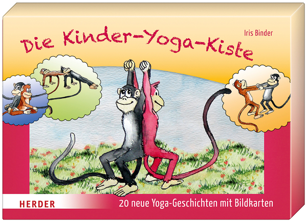 Kinder, Yoga, Kastentasche, Karte, Monkey