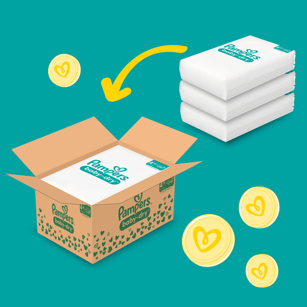 PAMPERS Baby Dry Gr. 4+ Maxi Plus (10-15kg), Vorratspack (4 Kartons)