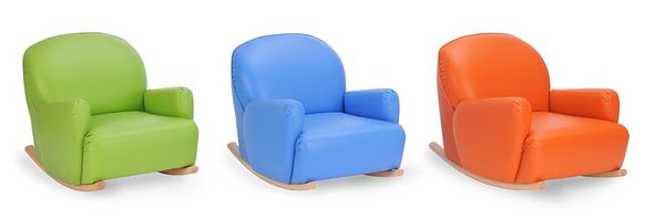 Kinder-Schaukelsessel, mit Kunstlederbezug, Sitzhöhe 30 cm, Farbe wählbar