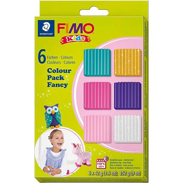 FIMO Modelliermasse 42 g, 6 Stück, Farbset wählbar