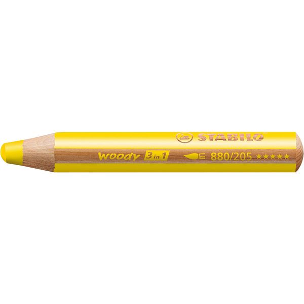 STABILO woody 3in1 Malstifte, inkl. 3 Spitzer, in 13 Farben sortiert, 38 Stick im Aufsteller