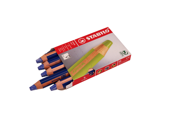 STABILO Woody 3in1 Malstifte, 5 Stück, Farbe wählbar