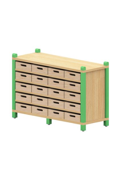 BasicPlus Stollenschrank, mit 20 Eigentumskästen und 4 festen Böden 