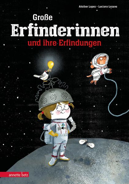 Kinderbuch, Astro-Helm, Erfinderin, Rakete, Mondoberfläche