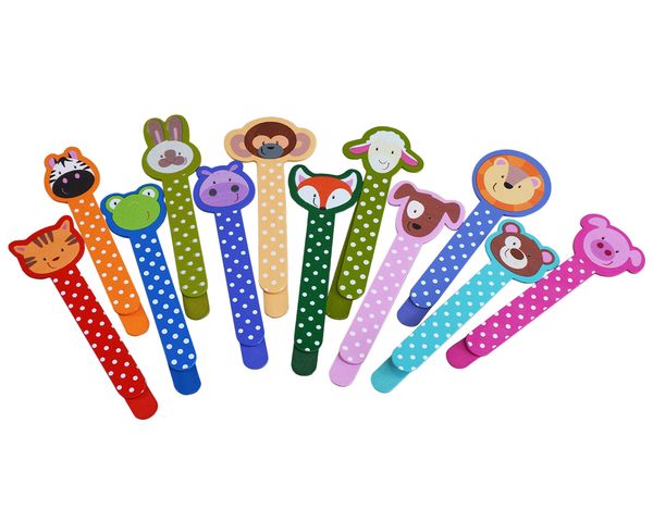 Kinderclip, Schnullerhalter, Rasselclip, Tiersilicone, Punkte