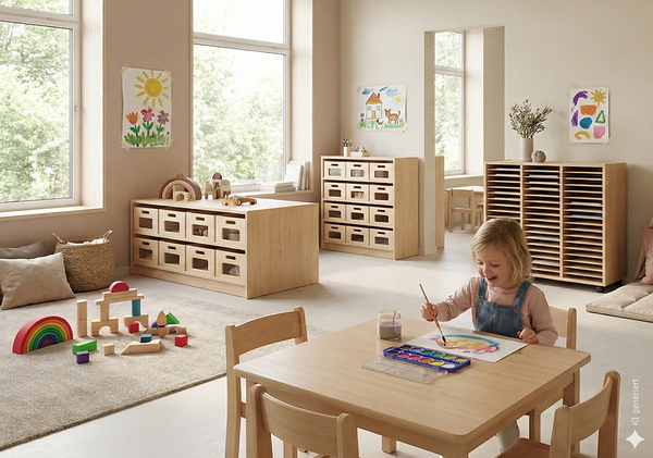 Materialschrank mit mittleren Kästen mit Sichtfenster, Varianten wählbar