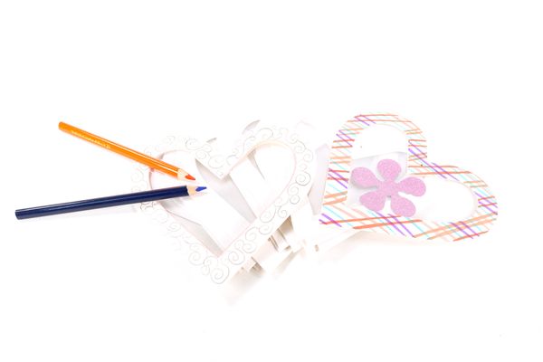 Papierschultüte, Herz-Luftschlange, Schulbedarf, Herzform, Bunte Muster