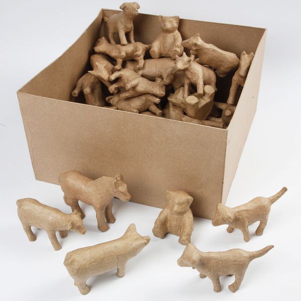 Puppy figures, Dog figurines, Wooden/pressed cardboard, Pack of animals, Brown toy set
