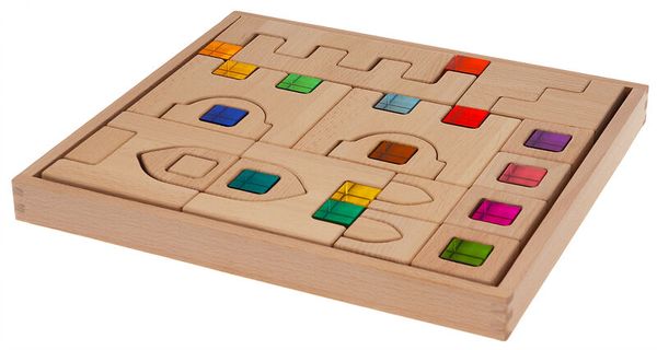 Holzpuzzle, Bau-Block, Magnetsystem, Lernspiel, Puzzlespiel