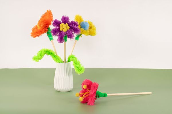 Deko-Blumen, Schnellfeuer-Blumen, Papierfaser, Kunstblumen, Buntes Set