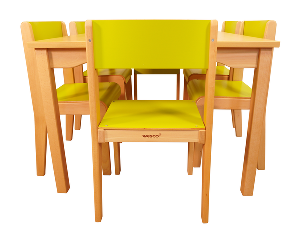 Tisch-Stuhl-Kombination, 120x80cm, Farbe wählbar
