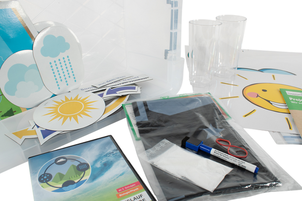 Experimentierkasten, Lernmaterial, Wetter-Motive, Kunststoffteile, Filzstifte