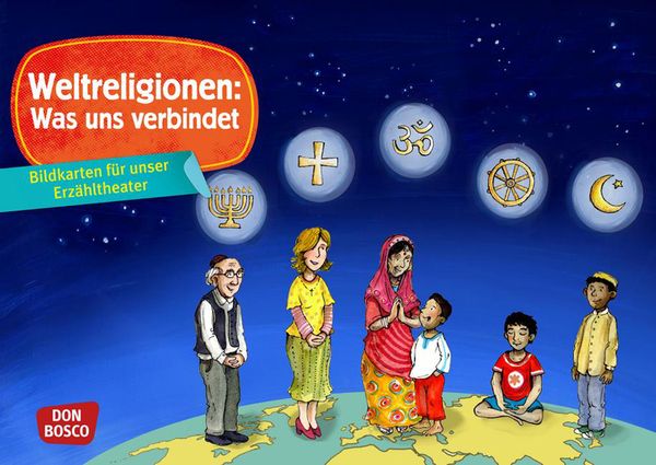 Weltreligionen, Bildkarten, Erzähltheater, Menschen auf Erde, Religionen Symbole