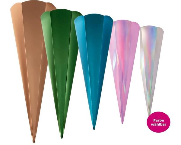 FOLIA Schultüten-Rohlinge Metallic, eckig, 68 cm, 5 Stück, Farbe wählbar