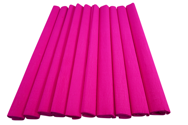 ELVIRAS Bastelkrepp Einzelfarbe 50 x 250 cm, 10 Rollen (Farbe wählbar)