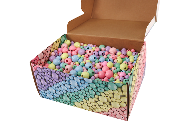 FOLIA Holzperlen, 1 - 1,8 cm, Großpackung, 2200 Stück, Farbe wählbar