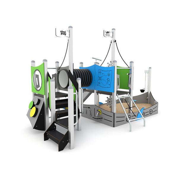Sandschiff mit Rutsche, Steel+ Sandschiff mit Rutsche, Steel+