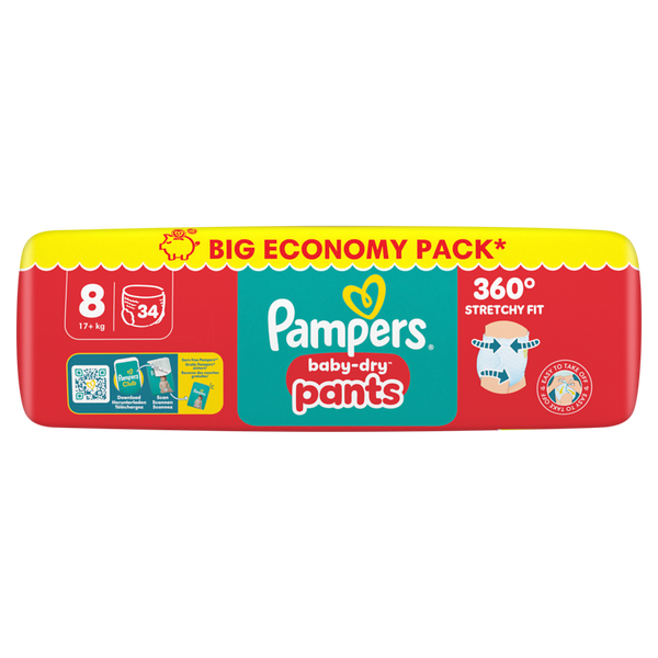 PAMPERS Baby Dry Pants Gr. 8, Extra Large 17+ kg, (verschiedene Verpackungsgrößen)