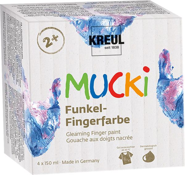 MUCKI Funkel-Fingerfarbe, 4 x 150 ml
